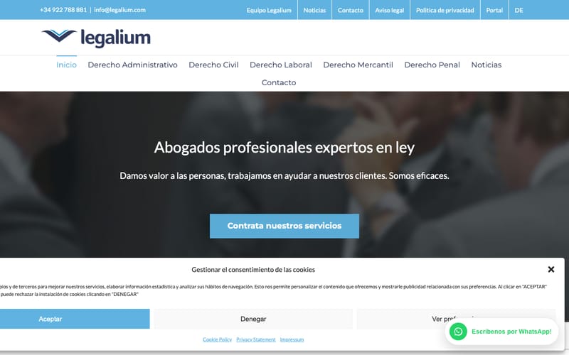 Website von Abogados Legalium (Legalium de Cano y Luickhardt SL)