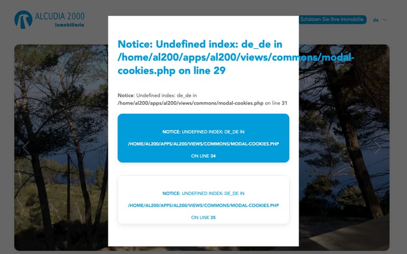 Website von Alcudia 2000 Inmobiliaria