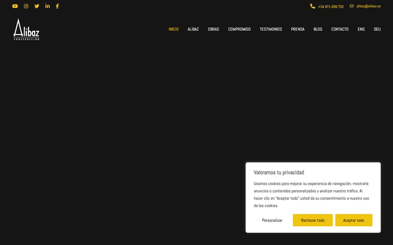 Website von Alibaz Construcción