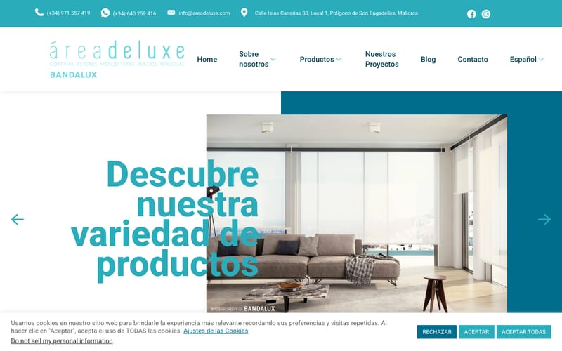 Website von Área Deluxe