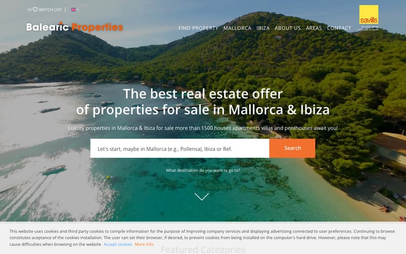 Website von Balearic Properties
