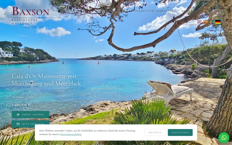 Website von Baxson Real Estate