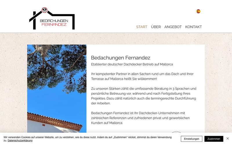 Website von Bedachungen Fernandez
