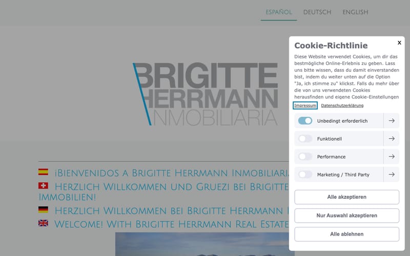 Website von Brigitte Herrmann Inmobiliaria