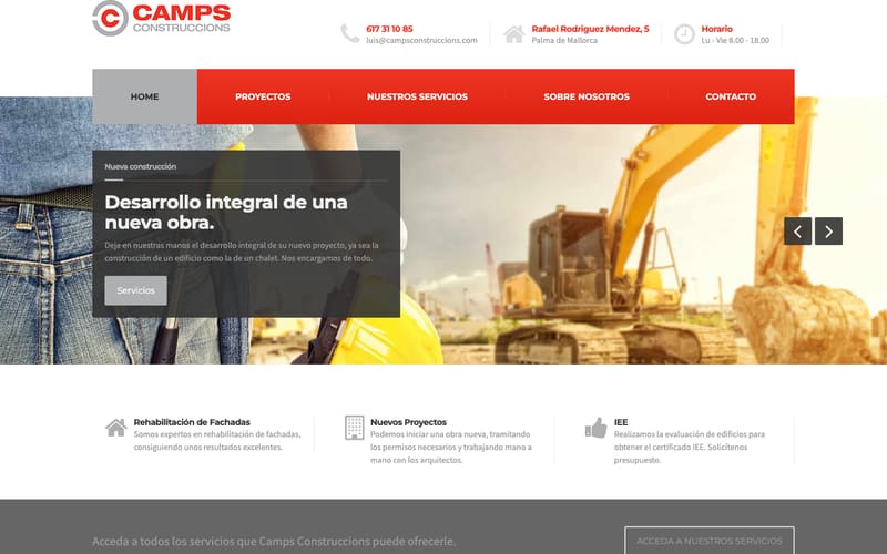 Website von Camps Construccions