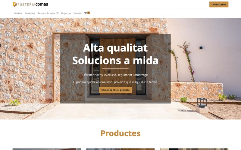 Website von Carpintería Comas S.L. (Fusteria Comas)