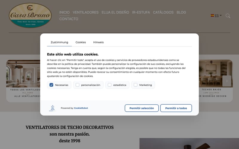 Website von Casa Bruno S.L.