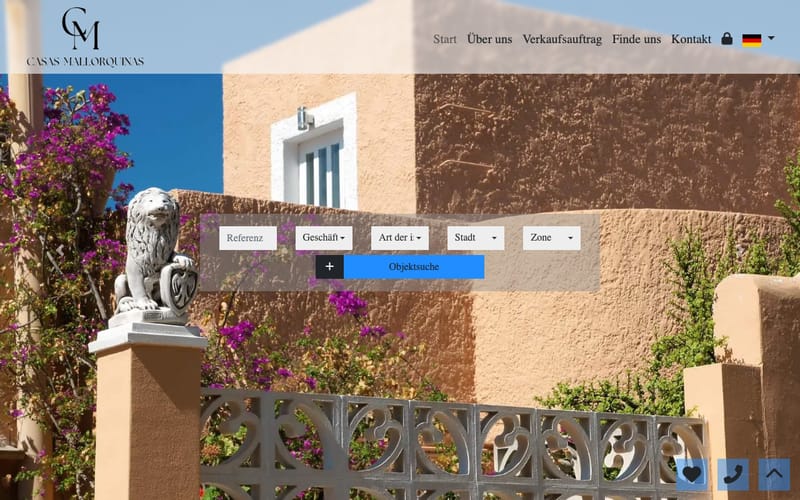 Website von Casas Mallorquinas