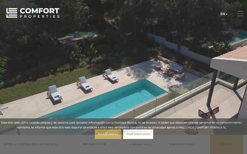 Website von Comfort Properties