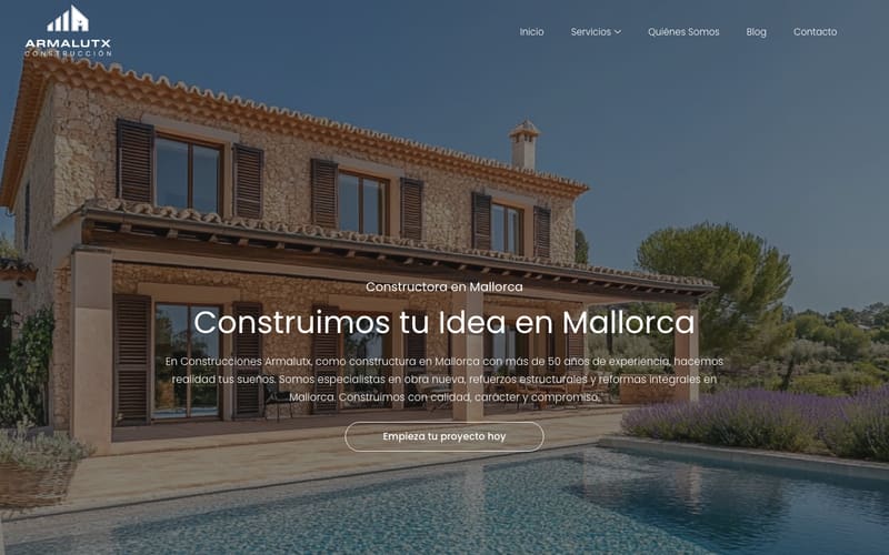Website von Construcciones Armalutx