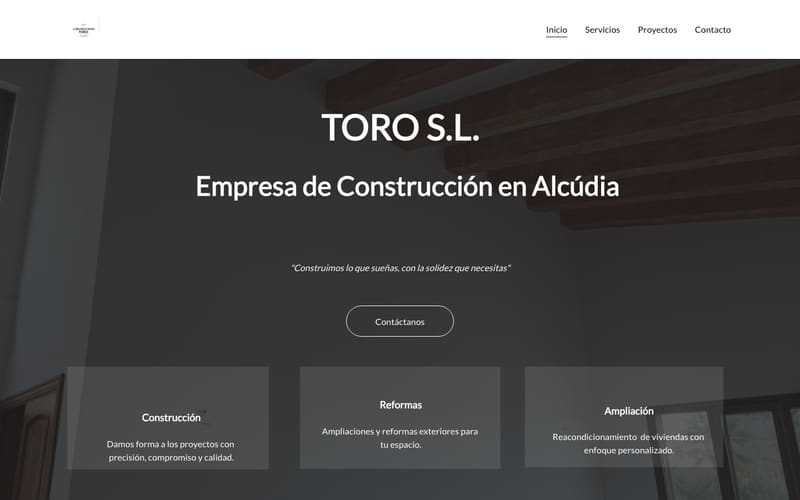 Website von Construcciones Toro S.L.