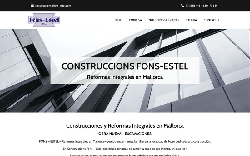 Website von Construccions Fons-Estel S.L.
