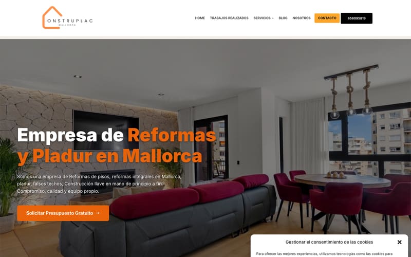 Website von Construplac Mallorca