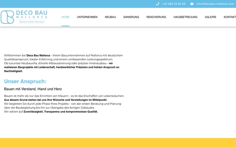 Website von DECO BAU Mallorca
