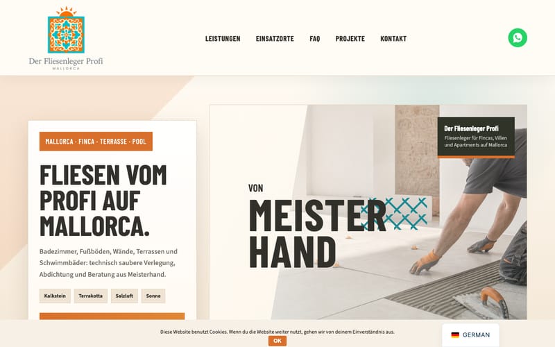 Website von Der Fliesenleger Profi Mallorca