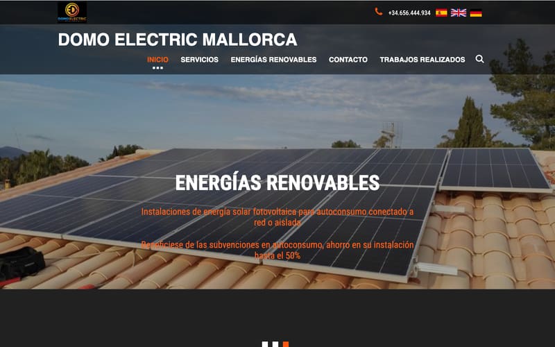 Website von Domo Electric Mallorca