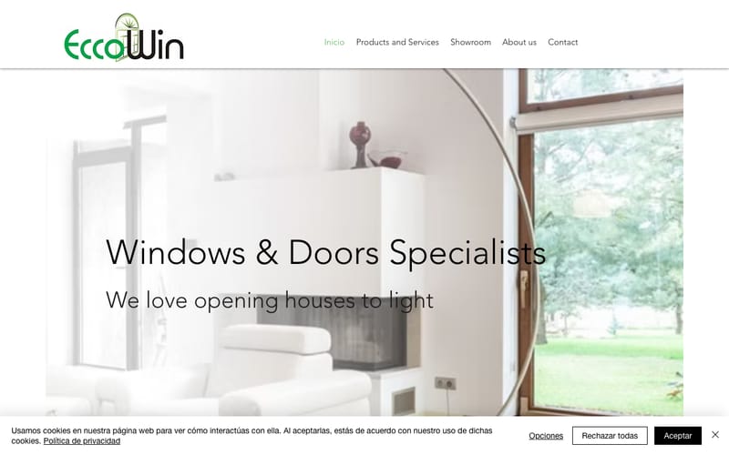 Website von ECCO WIN Fenster & Türen