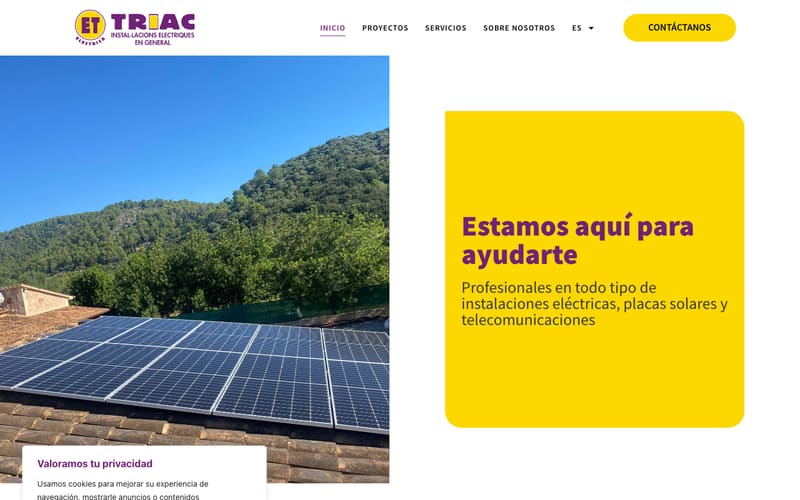Website von Eléctrica Triac S.L.