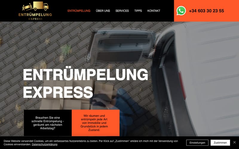 Website von Entruempelung Express