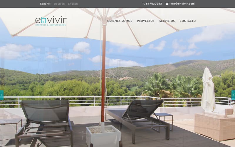 Website von Envivir Proyectos y Obras S.L.