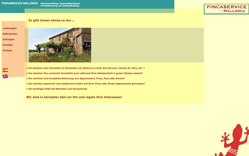 Website von Fincaservice Mallorca (Hanno Hesse)