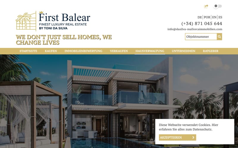 Website von First Balear - Hausverwaltung & Property Care