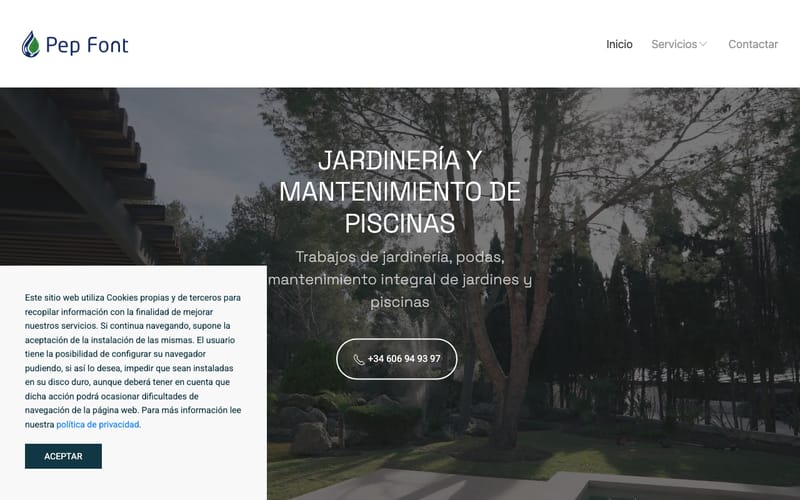 Website von Font Jardineros