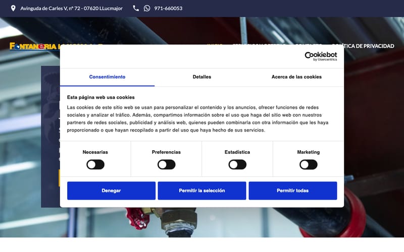 Website von Fontaneria Llucmajor