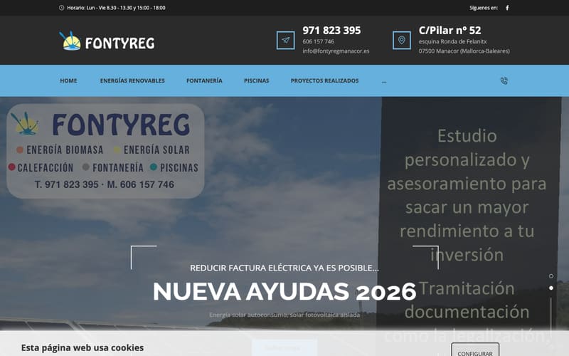 Website von Fontyreg Manacor