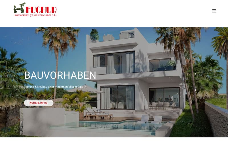 Website von Fuchur Promociones y Construcciones S.L.