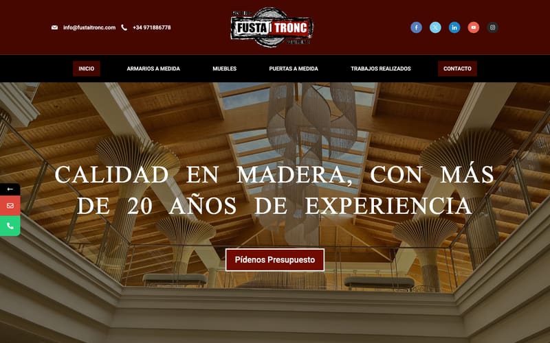 Website von Fusta i Tronc S.A.