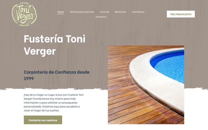 Website von Fusteria Toni Verger