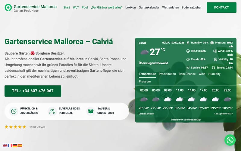 Website von Gartenservice Mallorca
