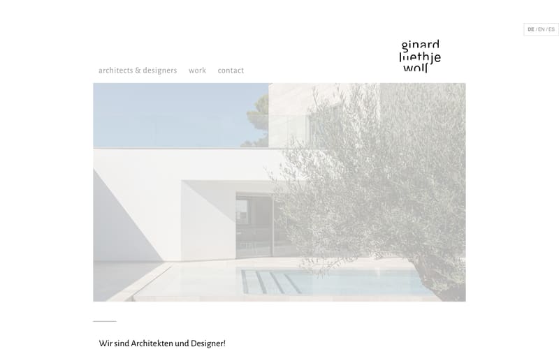 Website von GLW Architects & Designer (Ginard Luethje Wolf)