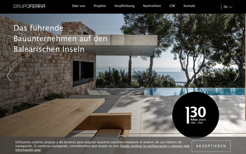 Website von Grupo Ferrá