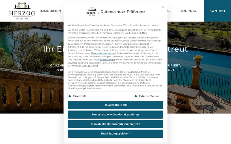 Website von Herzog Estate Services (Herzog & Partner S.L.U.)