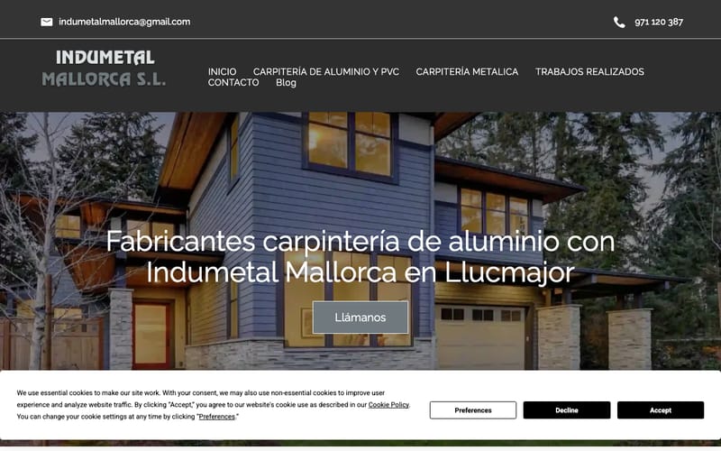 Website von Indumetal Mallorca S.L.