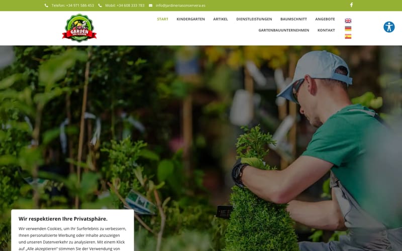 Website von Jardinería Son Servera