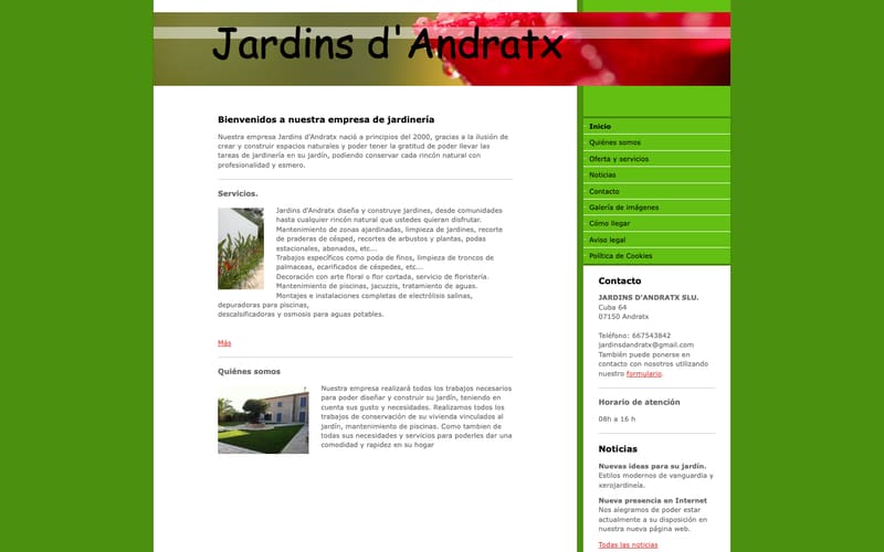 Website von Jardins d'Andratx S.L.U.