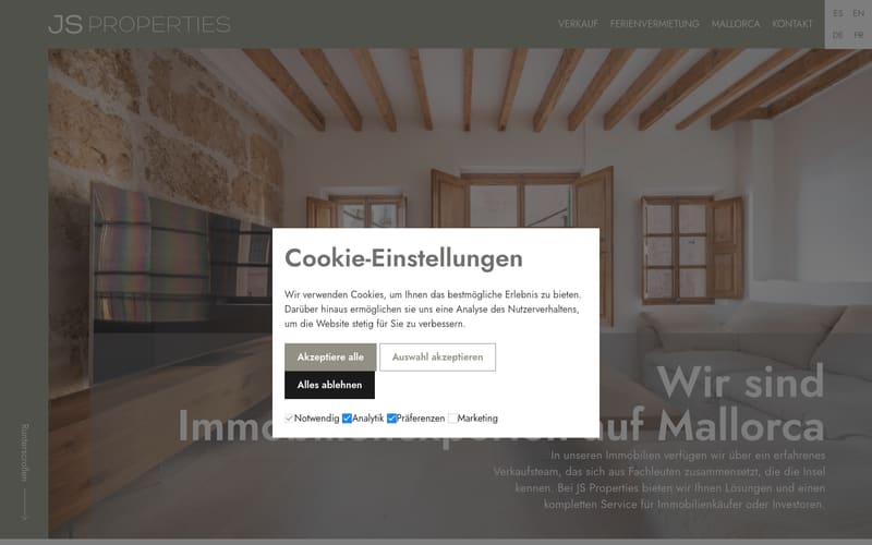 Website von JS Properties