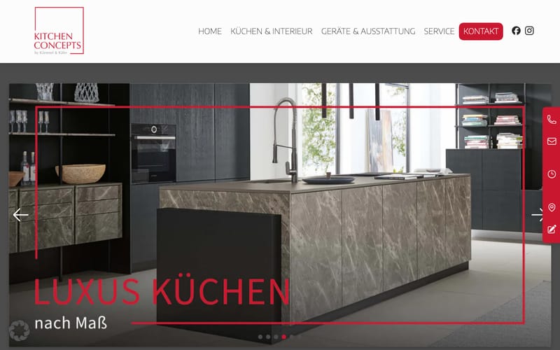Website von kitchen concepts by Kuemmel & Kaefer