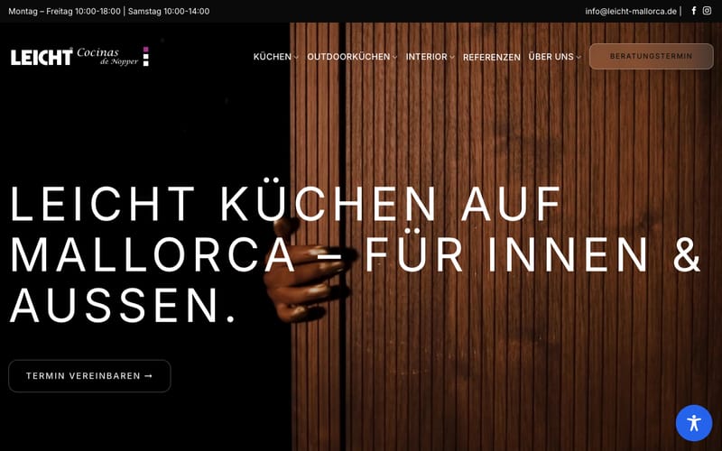 Website von LEICHT Cocinas de Nopper
