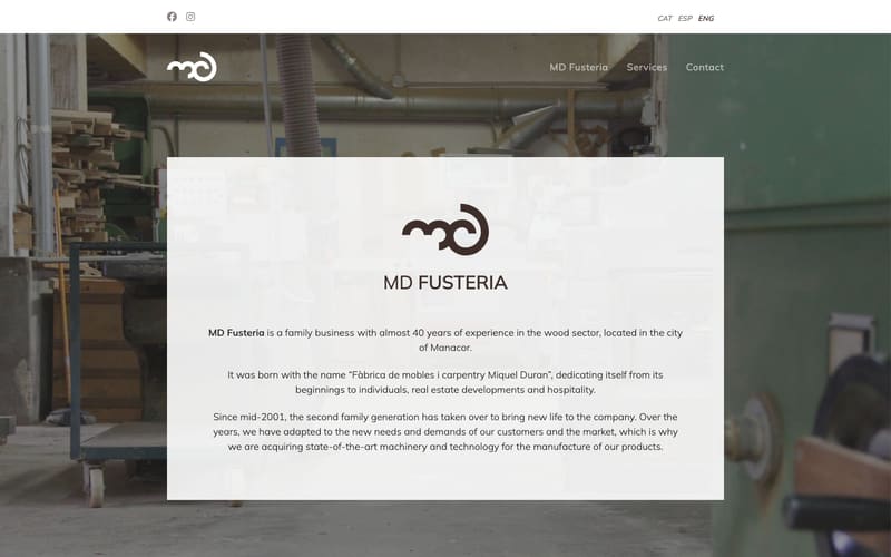 Website von MD Fusteria (Miquel Duran)