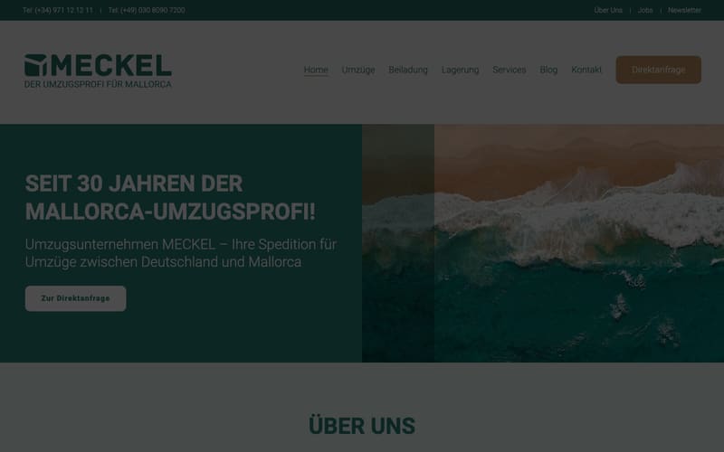 Website von Meckel Umzuege & Spedition Mallorca