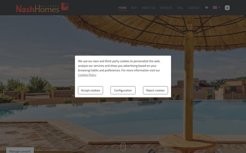 Website von Nash Homes Mallorca