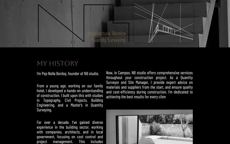 Website von NB Arquitectura Tècnica