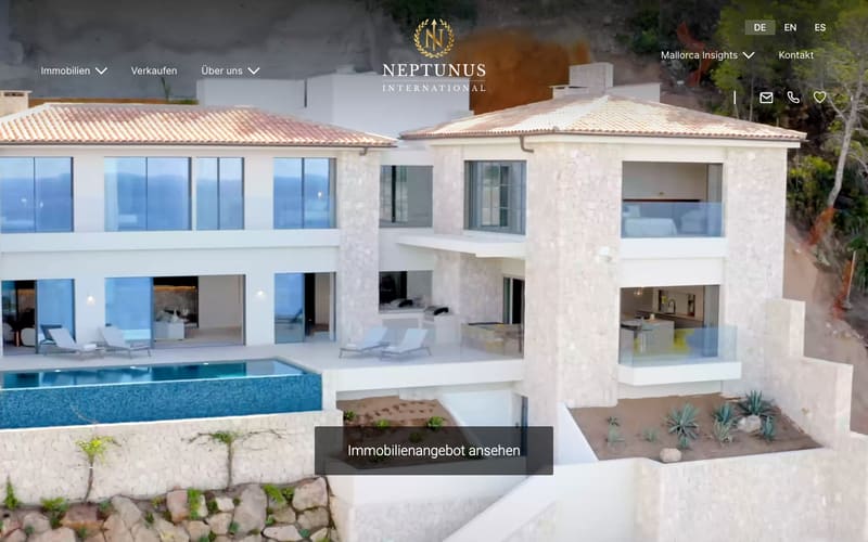 Website von Neptunus International Real Estate