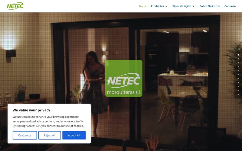 Website von Netec Mosquiteras S.L.
