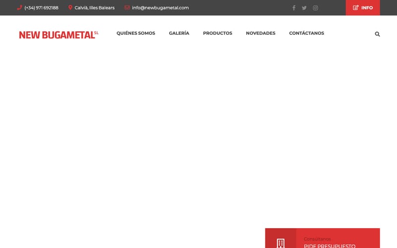 Website von New Bugametal S.L.