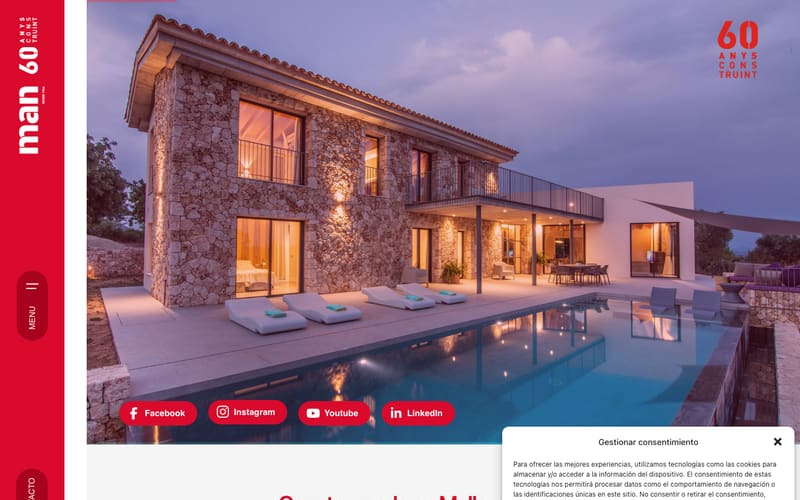 Website von Obras y Pavimentaciones Man S.A.U.